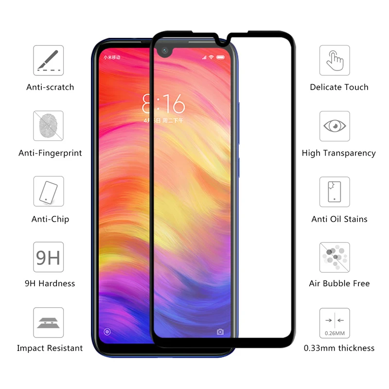 Закаленное стекло для Xiaomi Redmi Note 7 защита экрана стеклянная пленка Xiomi xaomi ksiomi redme red