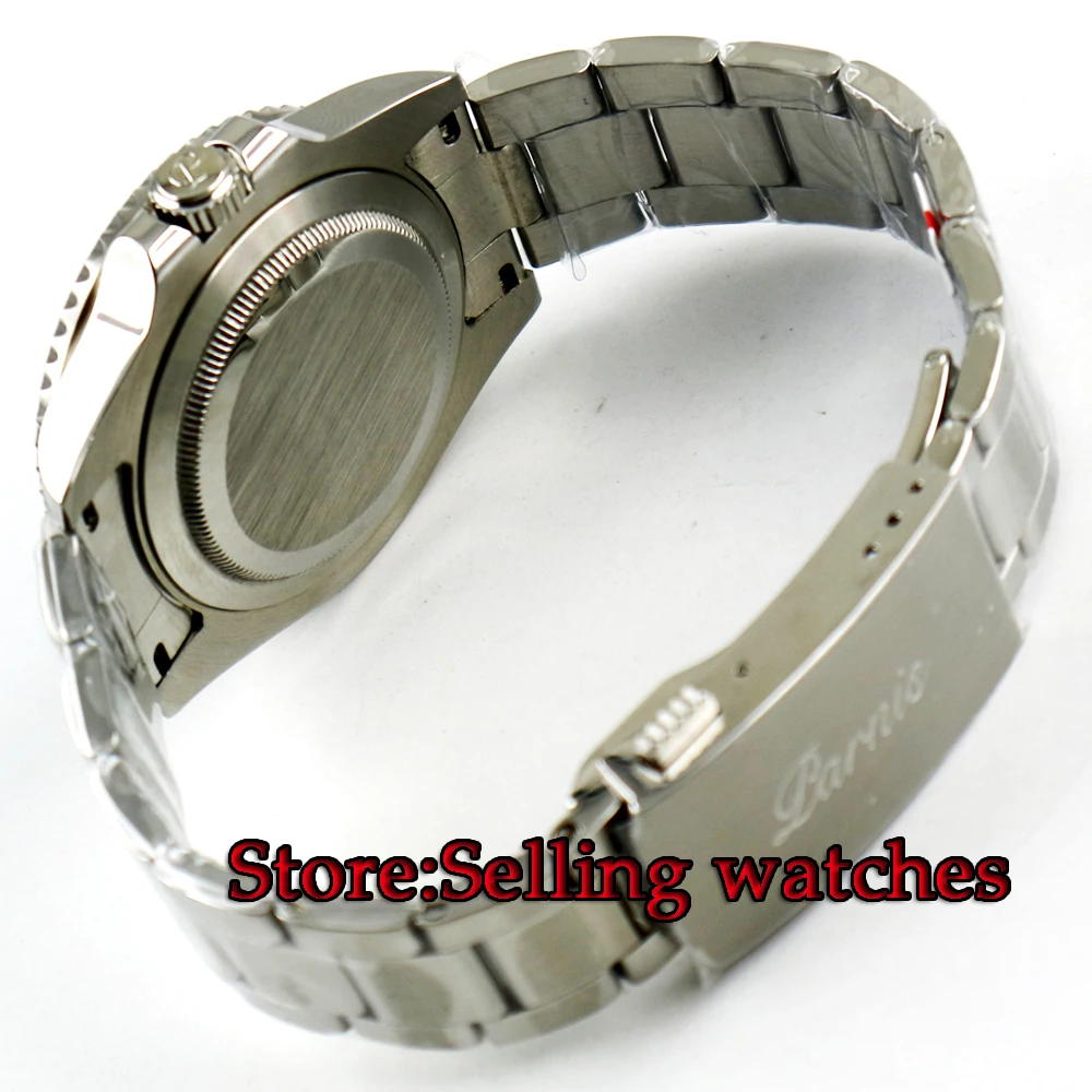 40mm Parnis black dial Ceramic Rotatig Bezel Sapphire glass bezel GMT automatic mens watch | Наручные часы