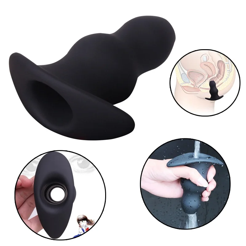 Полые силиконовые Анальная пробка секс-игрушки для геев анус Peep SM эротические