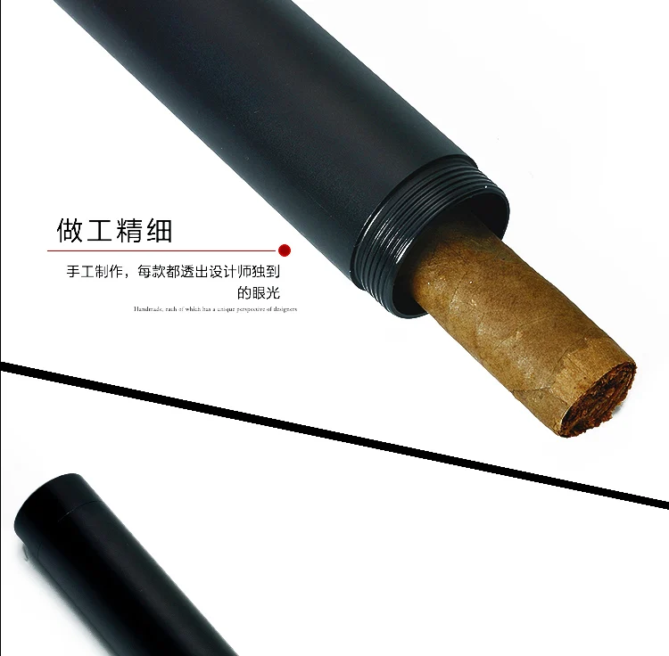 Cohiba чехол для сигар Humidor алюминиевая одинарная черная труба металлическая для сигары с увлажнителем для сигар увлажняющие таблетки аксессуары для путешествий