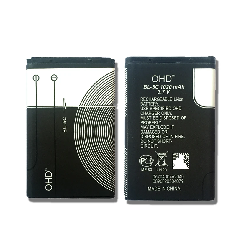 5 шт./лот оригинальный Bl 5c Li Ion Батарея для Nokia 1000 1010 1108 1110 1112 1116 E50 E60 N70 6680 2020 Bl5c