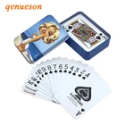 Новая высококачественная жестяная коробка из ПВХ, Бакара, Техасский Холдем, покер, водонепроницаемые пластиковые игральные карты, креативный узор, подарок, настольная игра