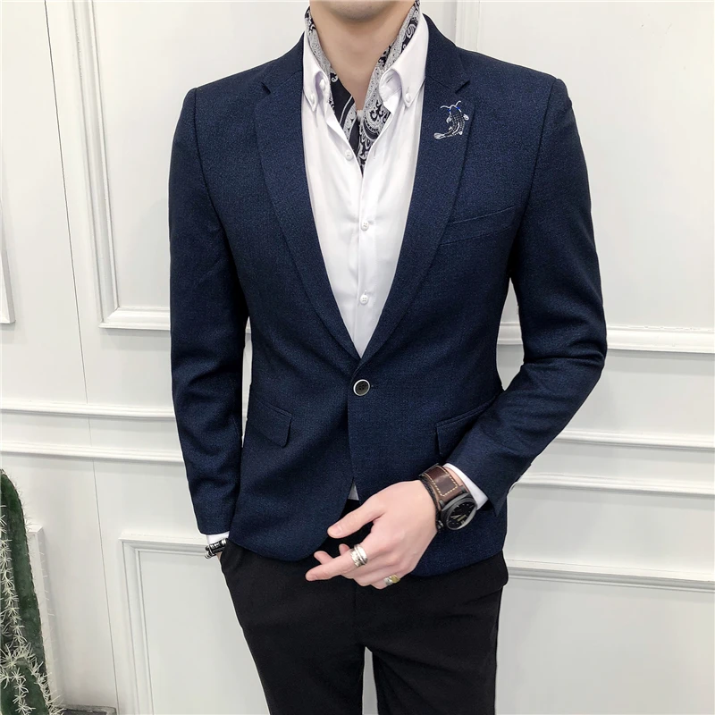 Брендовый Мужской Блейзер IFRICH повседневные приталенные блейзеры мужская мода