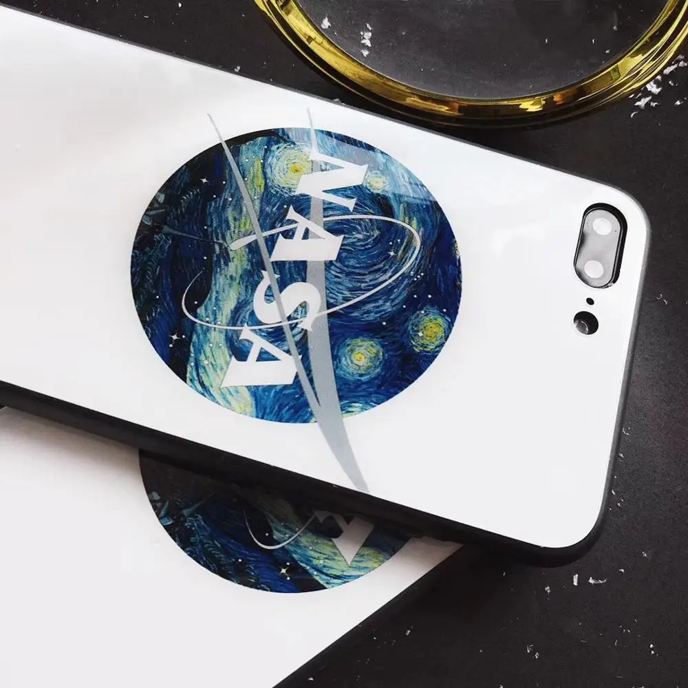 Корейский стиль живопись планета Телефон чехол для iPhone 6 7 8 6S Модный стеклянный