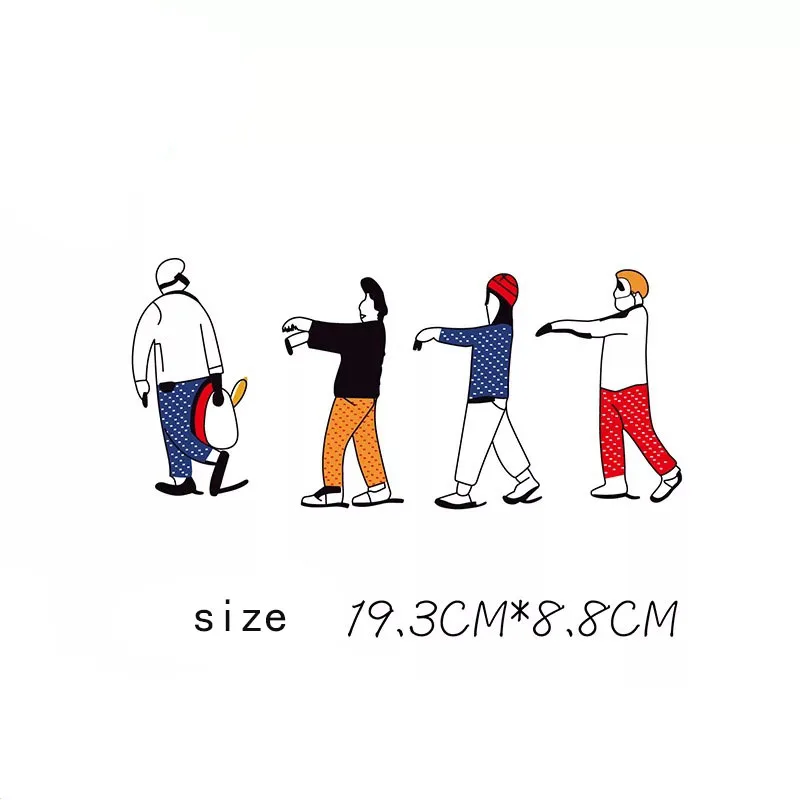 Мультфильм винить из четырех человек комбинация термо переводная печатная патч