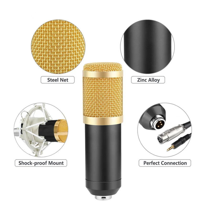 CRDC BM 800 конденсаторный микрофон с металлическим ShockMount Professional караоке компьютер/PC