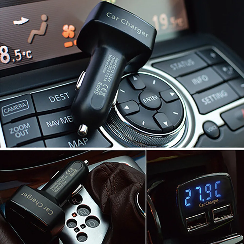 CARPRIE FM передатчики двойной Переходник Usb для зарядки в машине mini aux usb