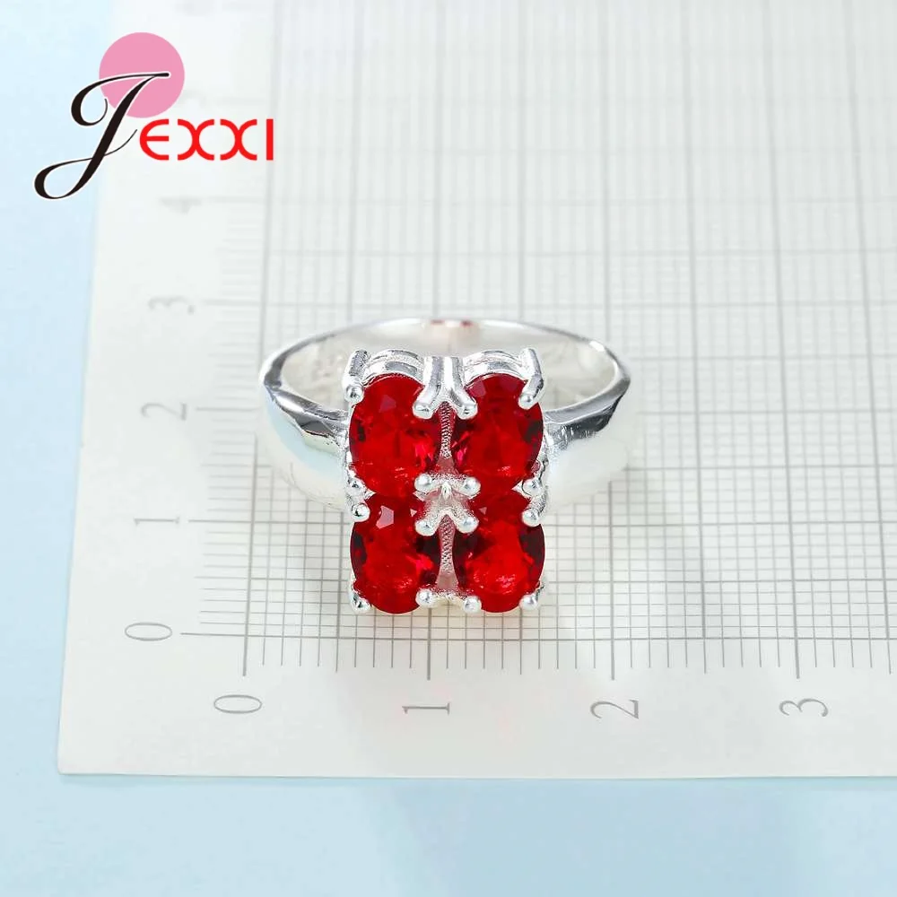 Женское кольцо из серебра 925 пробы с фианитом|finger ring|red crystalring finger |