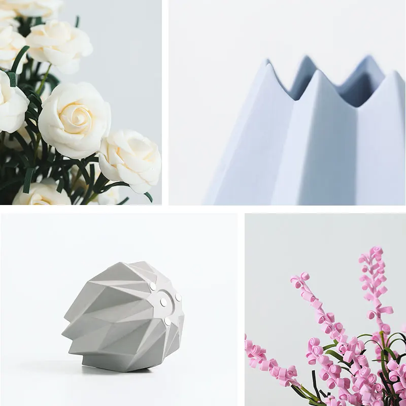 Керамическая ваза в скандинавском стиле оригами украшения Цветочная серия