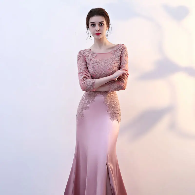 Женское вечернее платье Русалка FADISTEE кружевное с рукавом до локтя и шнуровкой