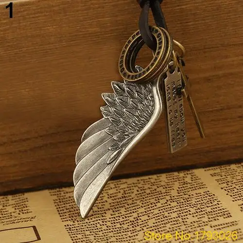 Винтаж Крыла Ангела Мужские Кожаные Античное Ожерелье Подвески 4U2D|antique necklace|necklace