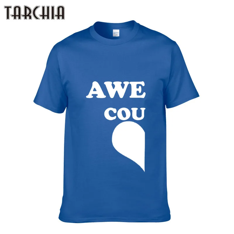 TARCHIA мужские футболки AWE COU Men'S с коротким рукавом и круглым вырезом летние топы