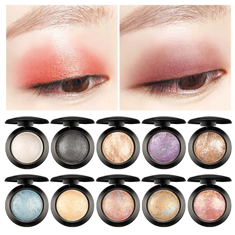 Палитра теней для век блестящие металлические одиночные запеченные тени Пудра