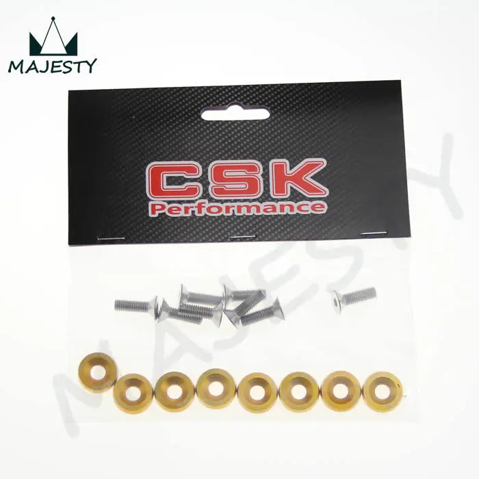 16 шт. M6 ширина зеркальный бампер крыло Омыватель анодированный алюминий золото |