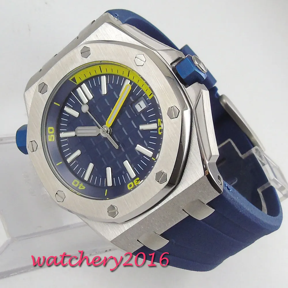 Роскошные мужские часы Relogio Masculino лучший бренд резиновые 21 Jewels Miyota военные модные