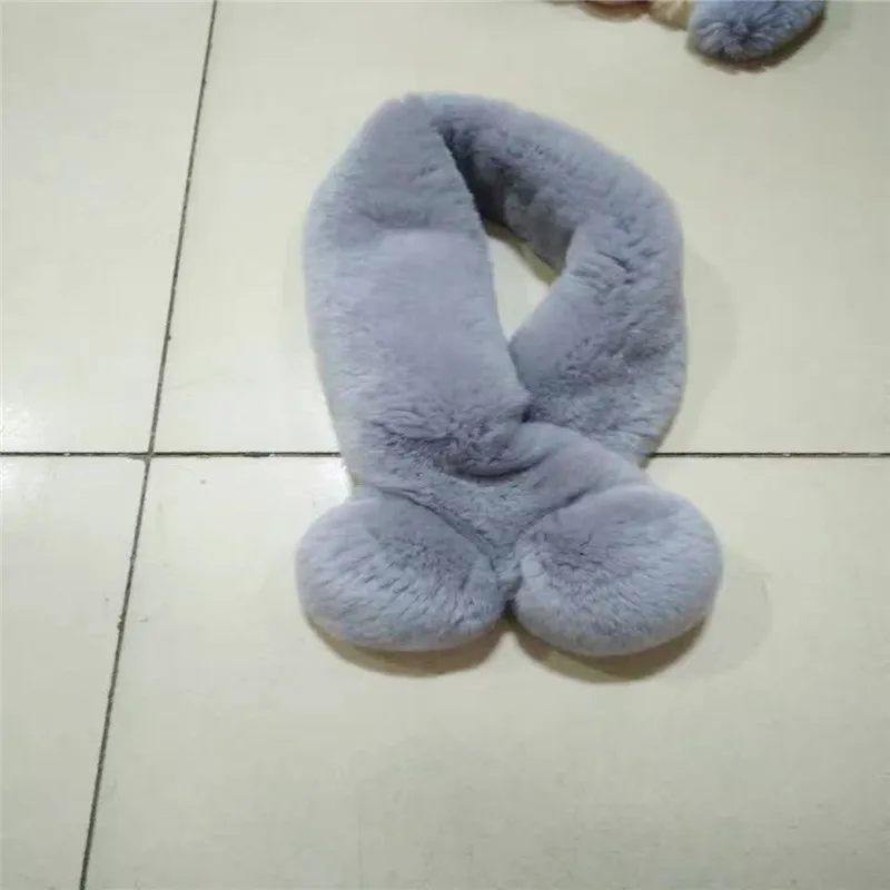 

Magnetic buckle collar Rex rabbit fur with thick warm fur reversible ladies winter scarves