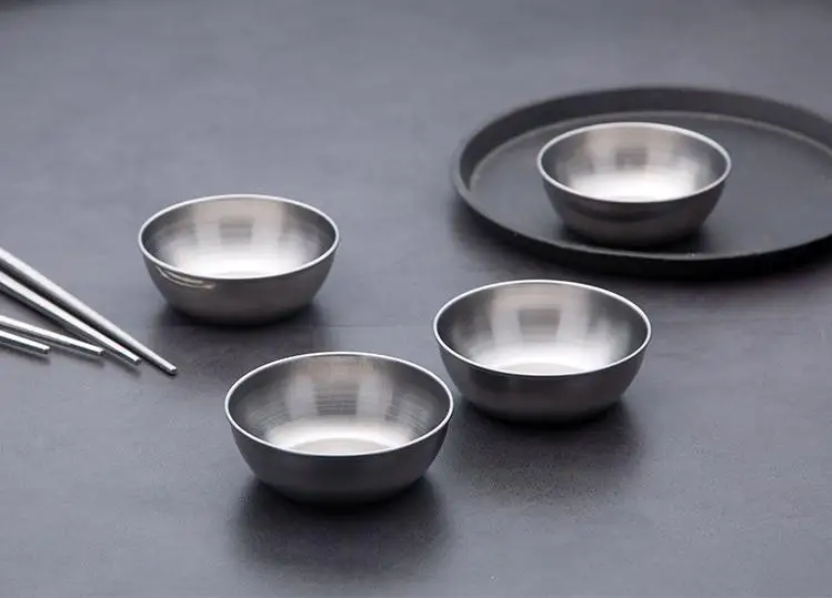 100 шт. кухонная тарелка для соуса из нержавеющей стали|Чаши| |