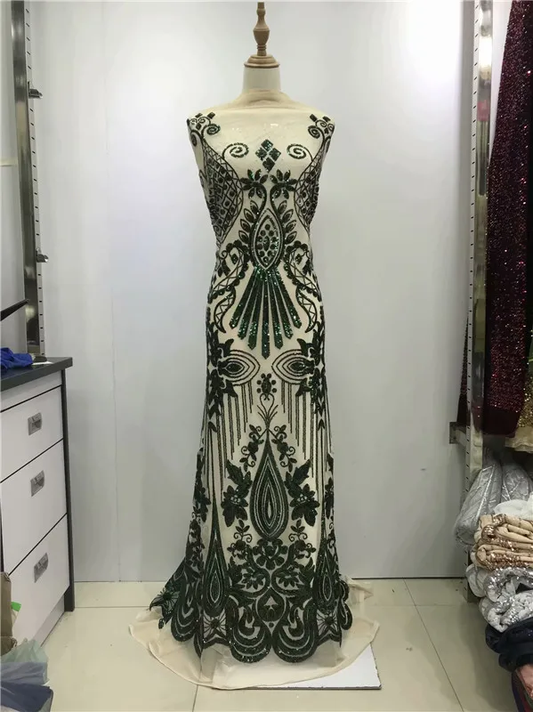 

2019 High quality Sequins french velvet African tulle mesh lace fabric for dress,guipure voile net lace nigerian 5y/lot white