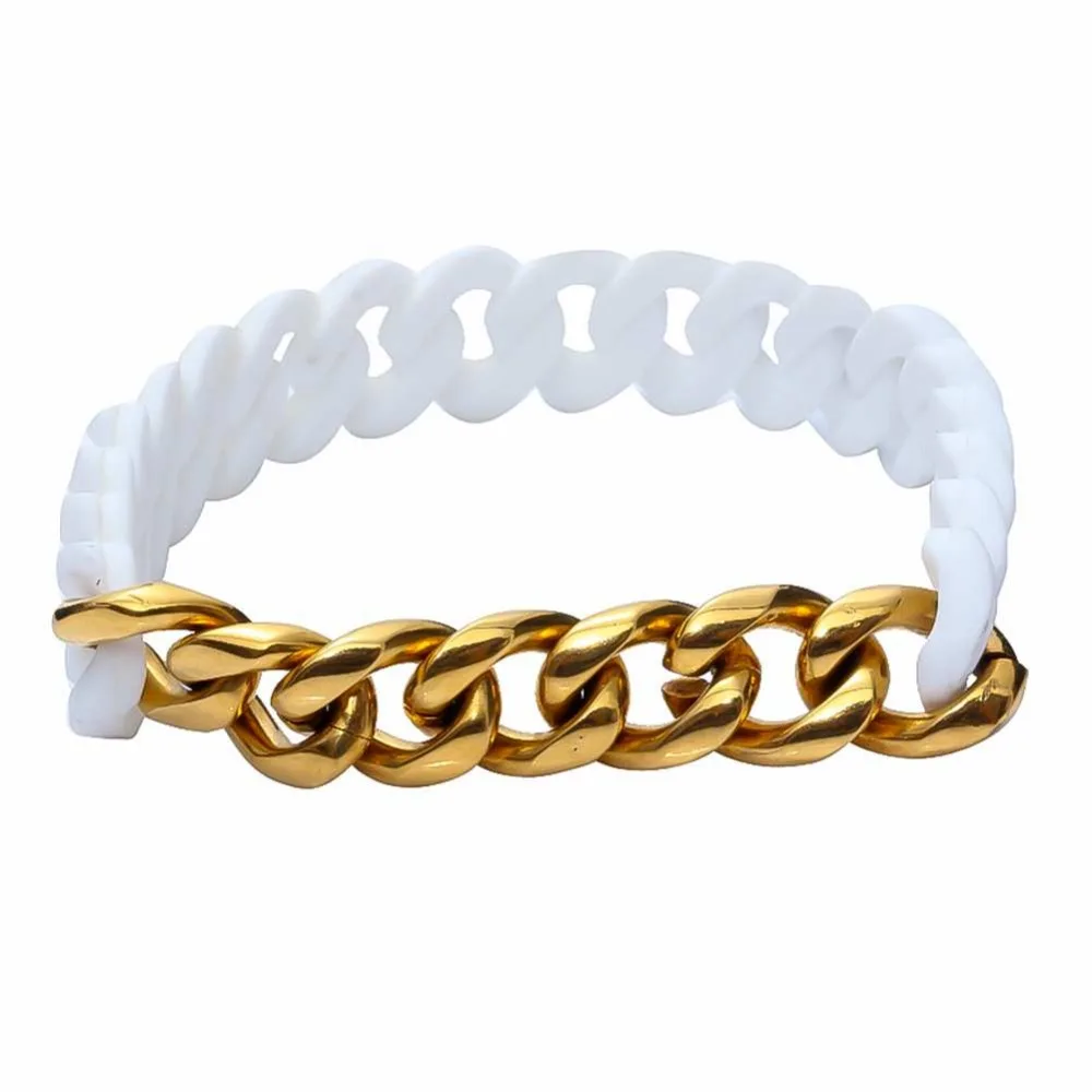 Новинка 2018 браслет для мужчин черный и золотой из титановой стали с жареным