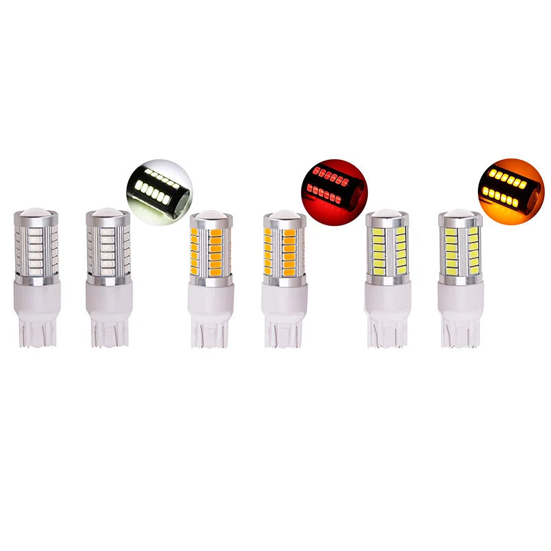 2 предмета 7443 33 SMD Автомобильный светодиодный стоп сигнал светильник ошибка
