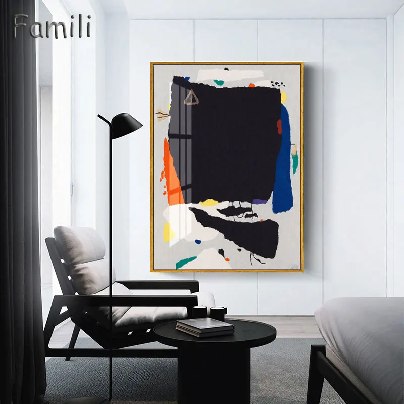 Абстрактный пейзаж светильник синее украшение холст принт постер