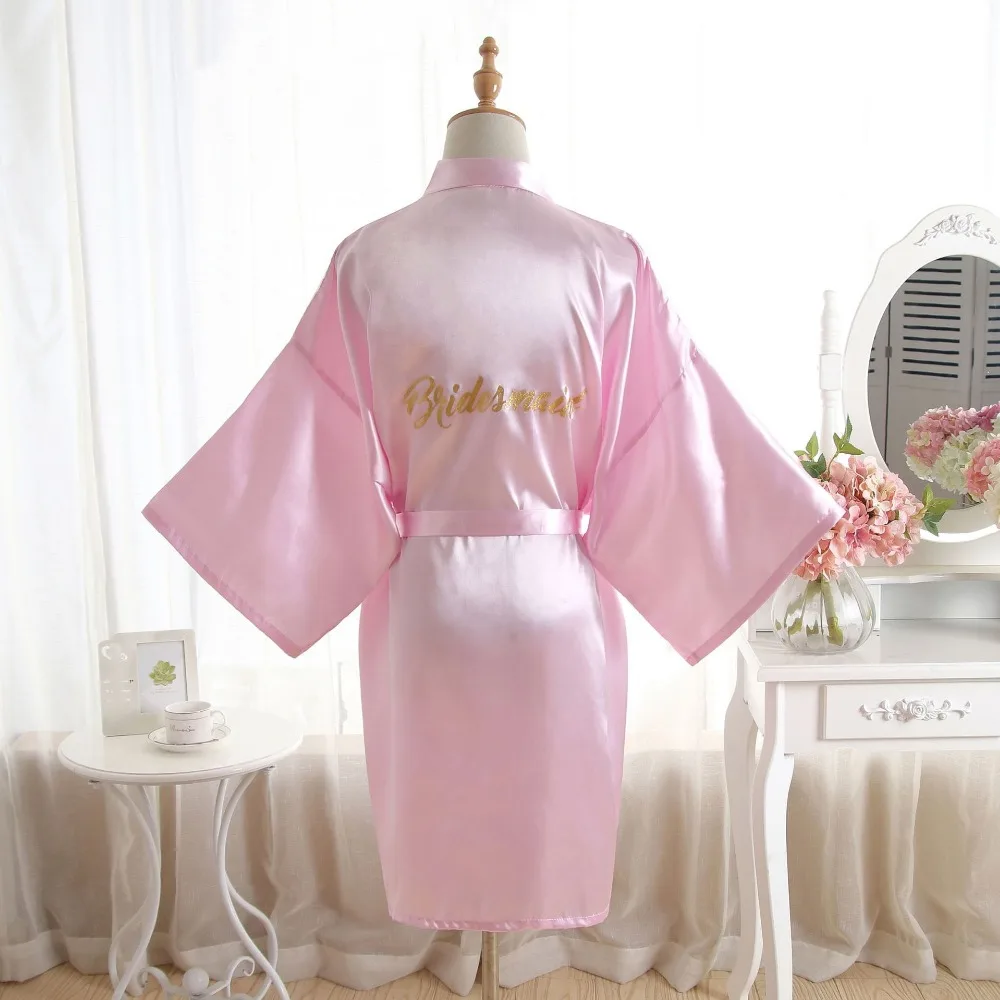 

Gold Bridesmaid robes Sleepwear Robe Wedding Bride Bridesmaid Robes Pyjama Robe Female nightwear Bathrobe Nightdress Nightgown