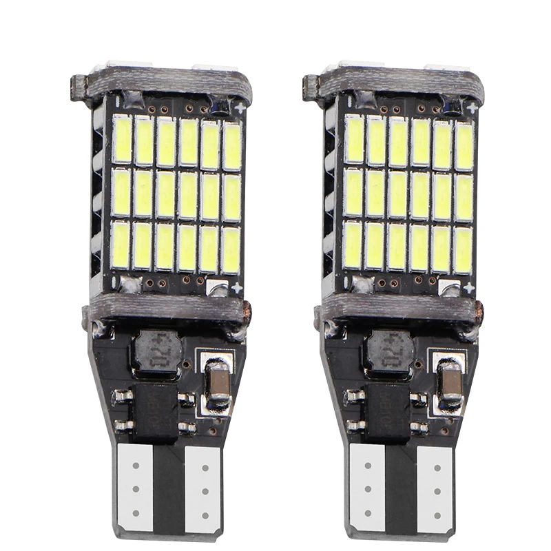 1 шт. T15 T20 1156 BA15S P21W W16W 45SMD 4014 светодиодный CANBUS без ошибок, автомобильная задняя лампа, тормозной светильник, автомобильная резервная лампа заднего хода, белый DC12V