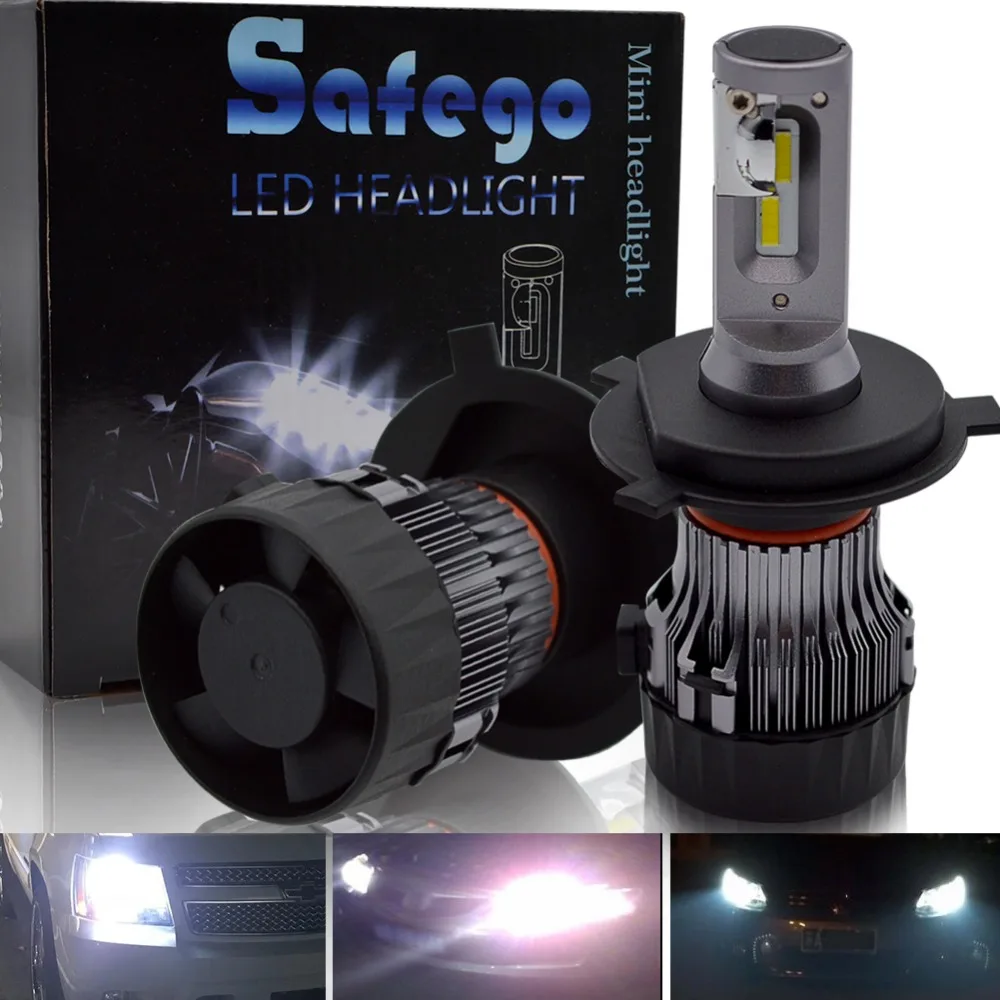 H7 светодиодный комплект фар для автомобиля Safego H4 Hi/Lo H8 H9 H11 9005 9006 36 Вт 5000Lm