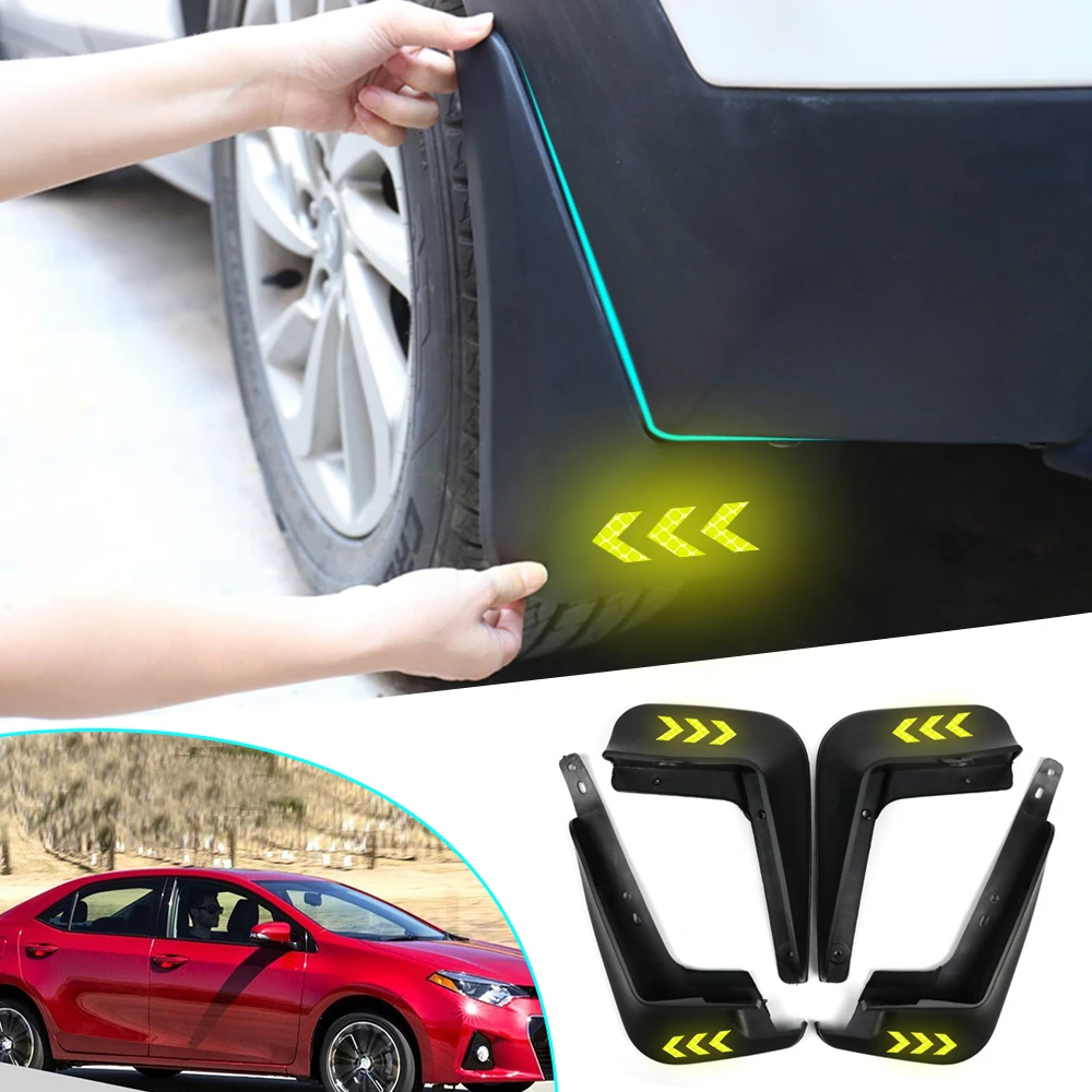 Брызговики для Toyota Corolla Брызговики автомобильные Светоотражающие Предупреждение ющие брызговики крыло брызговиков Вспышки Аксессуары