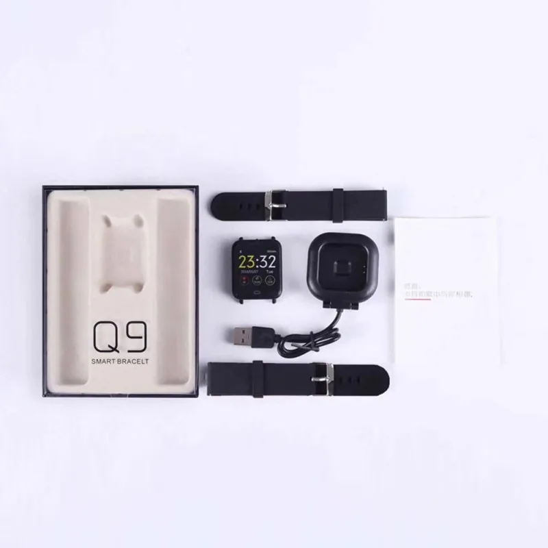 Q9 Blood Pressure Heart Rate Monitor Smart Watch IP67 Waterproof Sport Fitness Trakcer Men Women Smartwatch | Электроника
