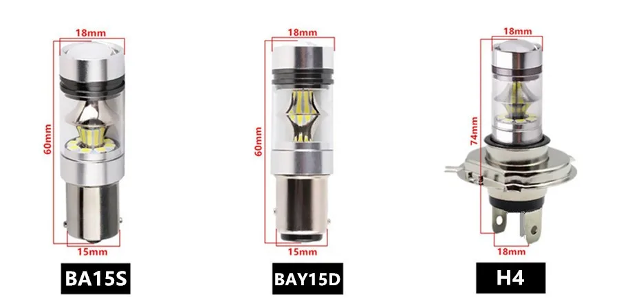 100W H4 H7 H8 H11 3157 7443 1156 BA15S 1157 BAY15D HB3 9005 HB4 9006 автомобиля светодиодный лампы 6000K Cree чип 20 SMD автомобилей Противотуманные фары
