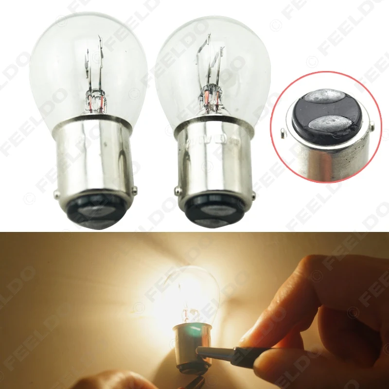 FEELDO 30pcs 1157 BA15D P21/5W S25 12V Car Clear Glass Lamp Brake Tail Bulb Indicator Halogen #MX2722 | Автомобили и мотоциклы