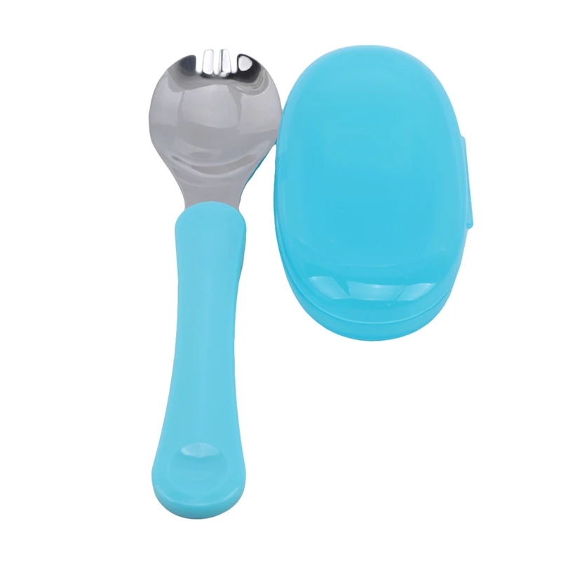 Ложка для еды из нержавеющей стали младенцев детская столовая посуда ярких