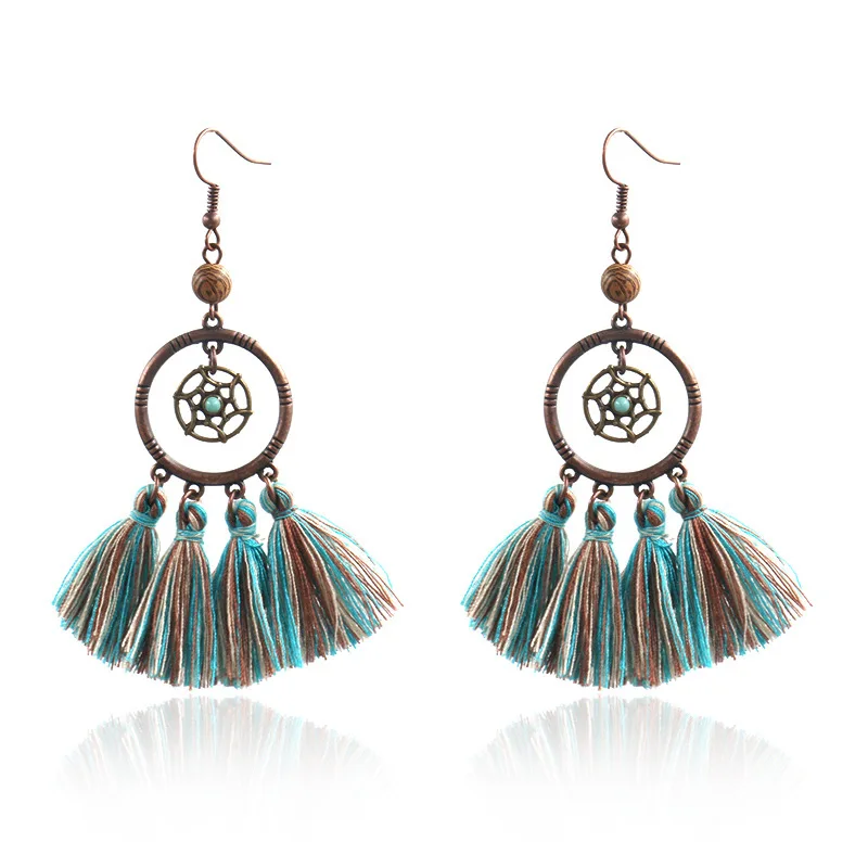YYW Boho кисточкой серьги для женщин ювелирные изделия Винтаж богемный ручной