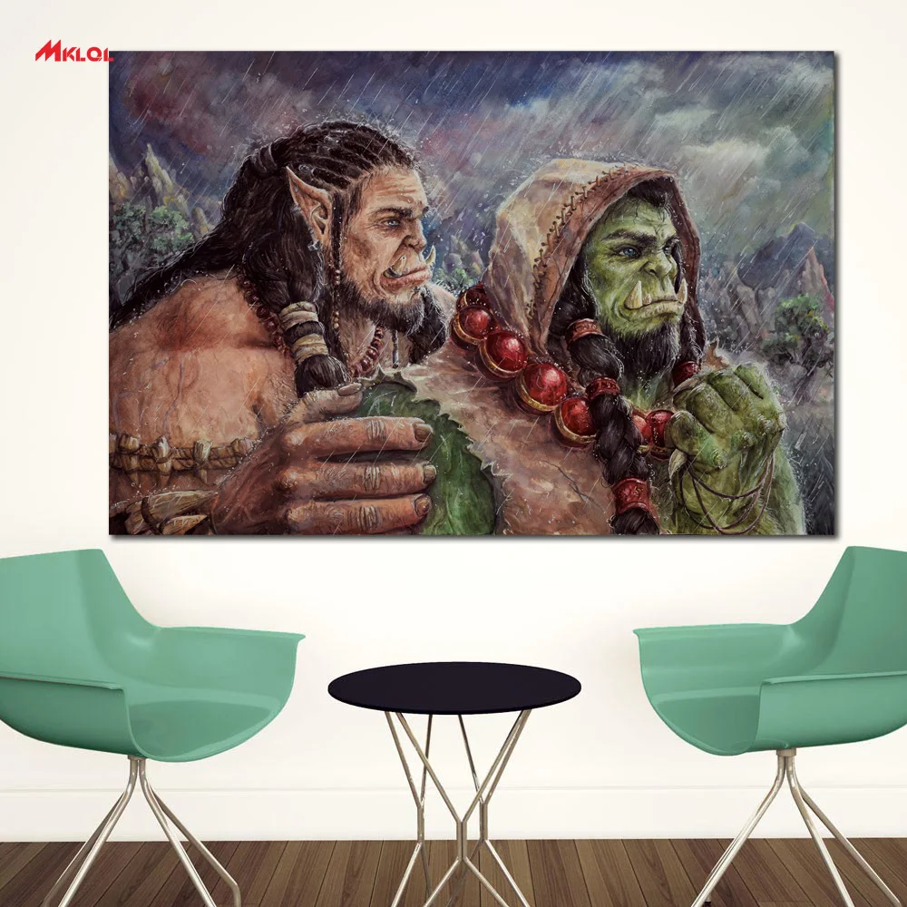 

Large Wall Art, Wall Decor Wall Painting Tribe Orc oil Painting Print Nice Painting wall picture for living room no frames