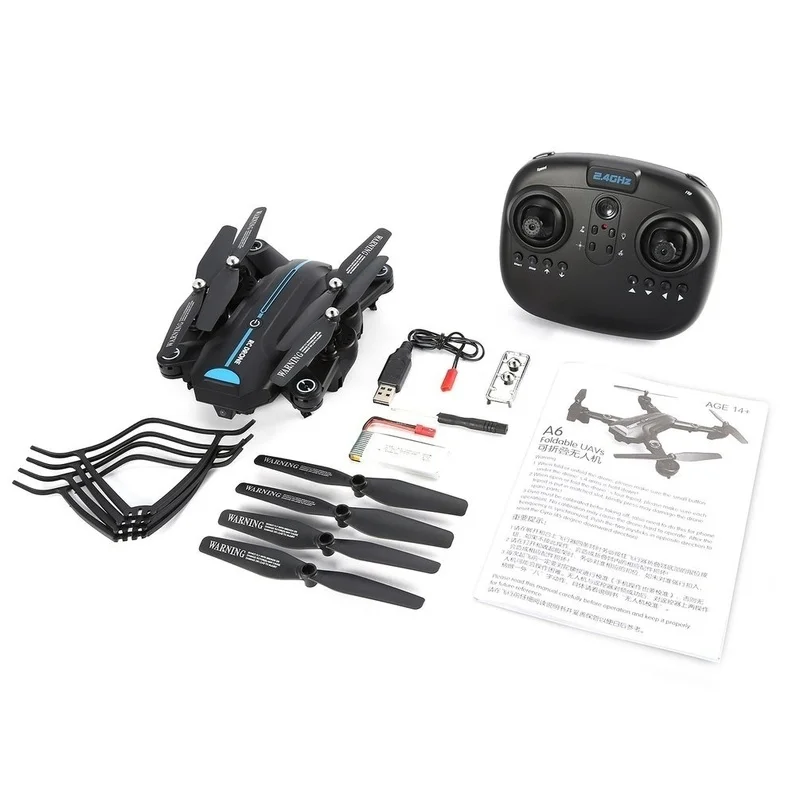 Квадрокоптер A6W складной Радиоуправляемый Дрон Wi Fi FPV 720P широкоугольная HD
