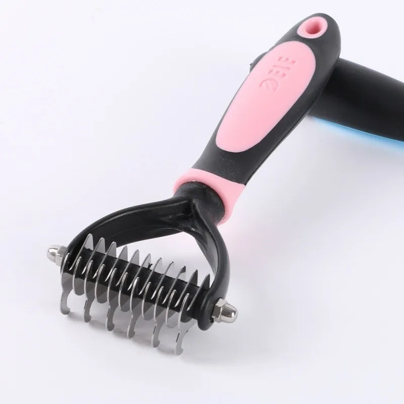 Dog Pet Cat Fur Dematting Grooming Deshedding Trimmer Tool Comb Brush 11 Blade PL1