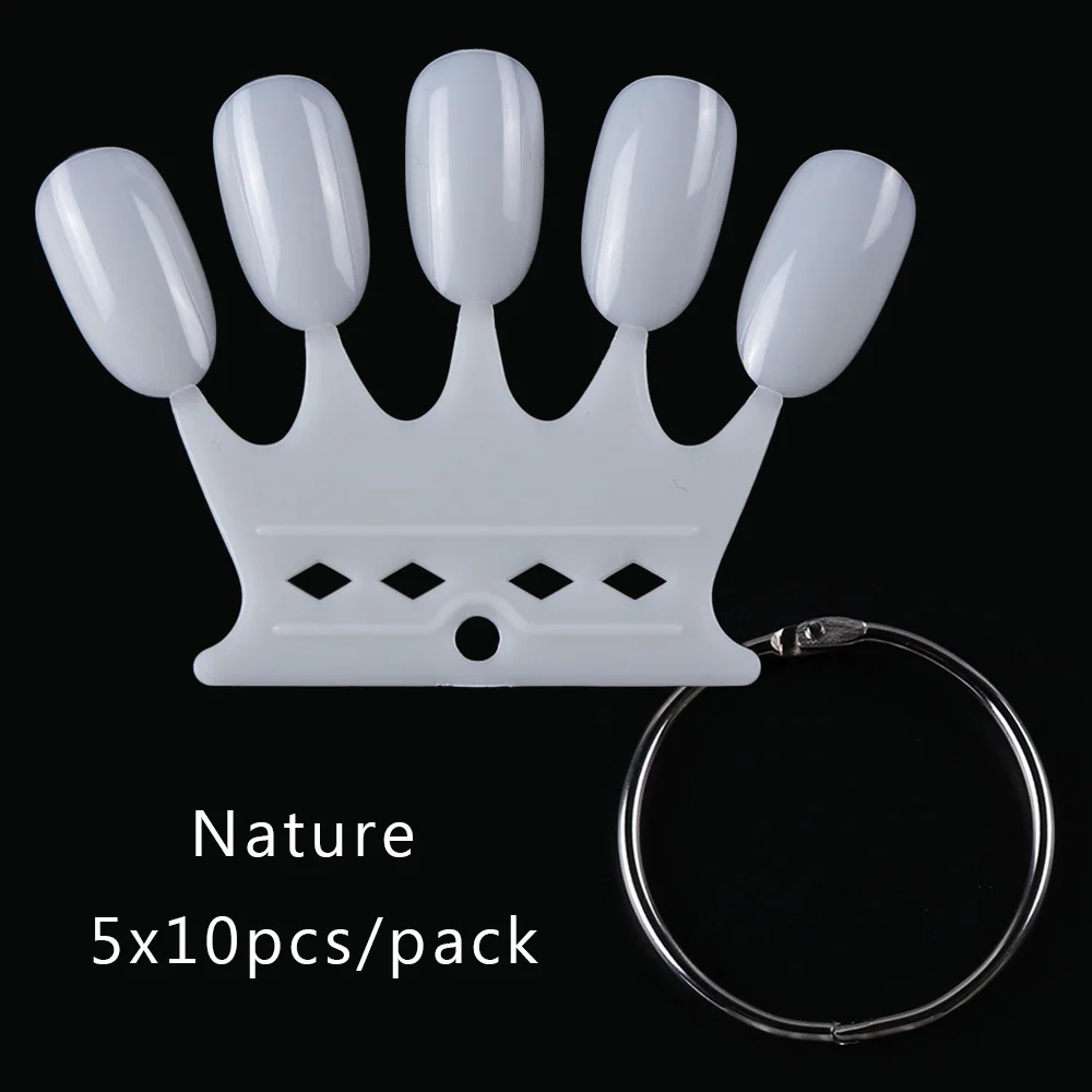 Nature 10 шт., ложные прозрачные кончики для ногтей, в форме короны, натуральные, искусственные, для дизайна ногтей, палитра, акриловый УФ-Гель-лак, инструмент для маникюра JI767 - Цвет: Nature