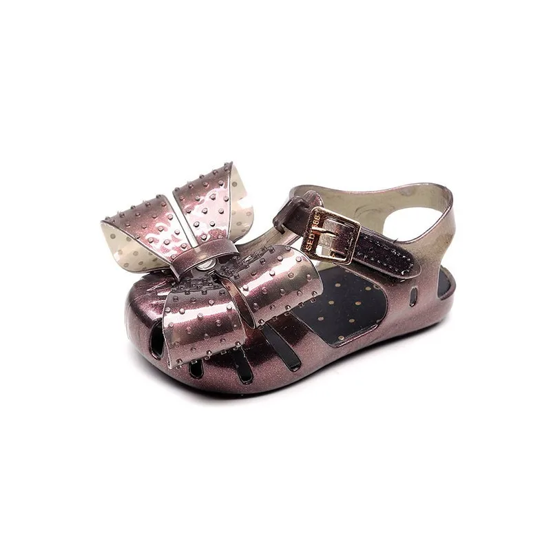 Mini Melissa/Новинка года; прозрачные сандалии для девочек; детская обувь с изображением Микки-Палм; римские детские сандалии; сандалии для девочек Melissa; дышащие; 13-18 см - Цвет: Black