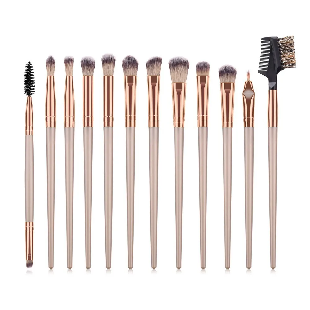 Z12pcs MS New Make Up Brushes Set 2/3/12pcs Professional Makeup Brushes Set Blending Eyebrow Eyeshadow Fan Brush Beauty Pincel Maquiagem - Handle Color: Z12pcs MS