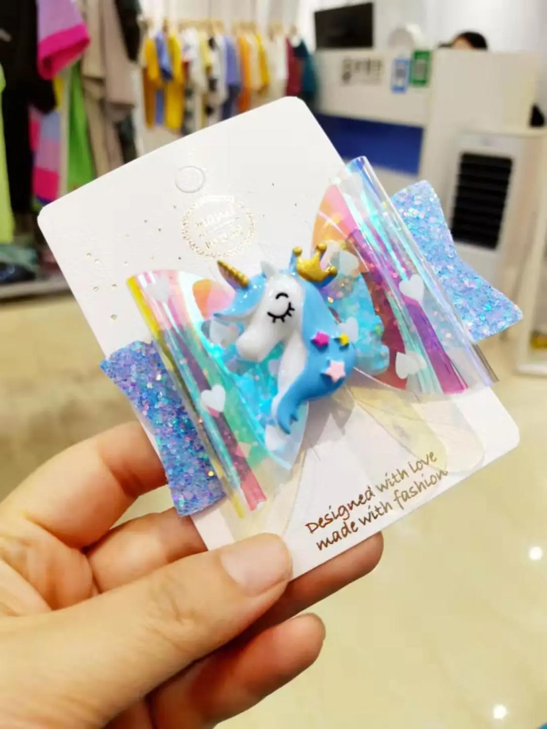 Дюймовочке банты в виде единорога заколка для волос блестящие заколки с клипсой