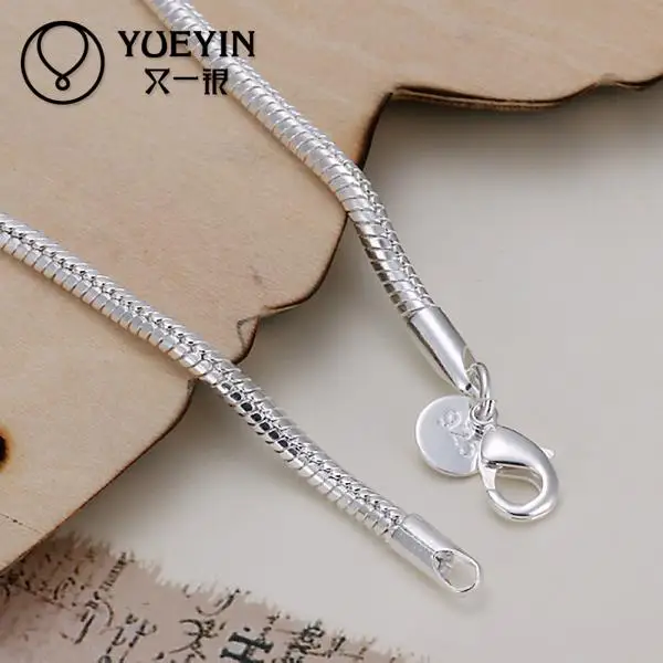 Женский браслет простой дизайн змея цепной серебряный 20 см|silver bracelet|silver fashion