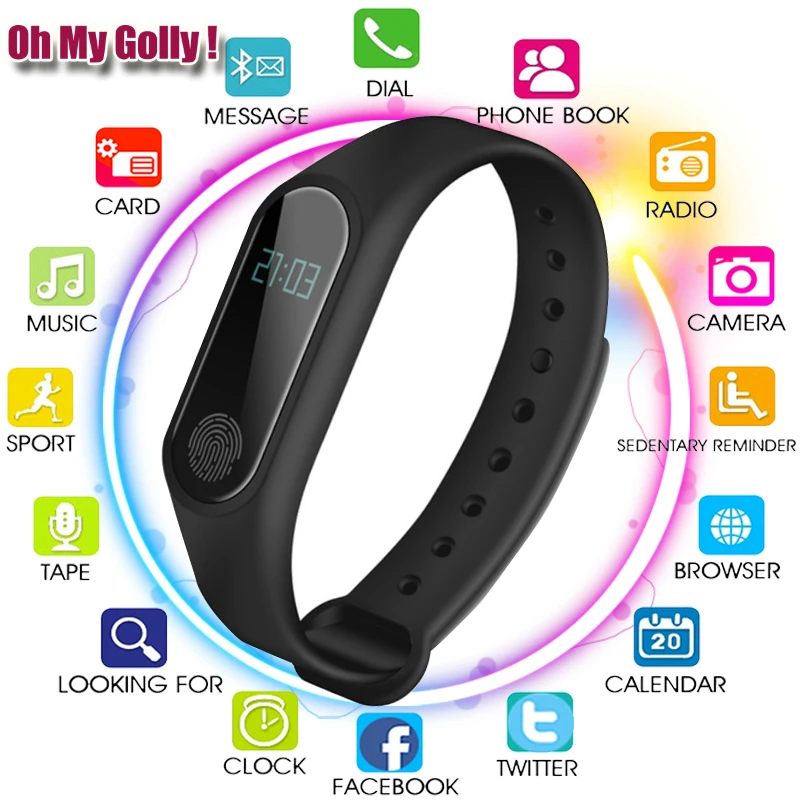 Спортивный Браслет Смарт часы Мужские Женские умные для Android IOS фитнес трекер