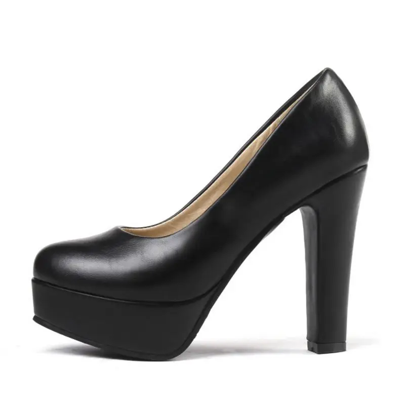 Tuyoki Classic Women Office Lady Shoes Fashion Platform Slip On Thick Heel Pumps Daily Dress Footwear Size 34-43 | Обувь