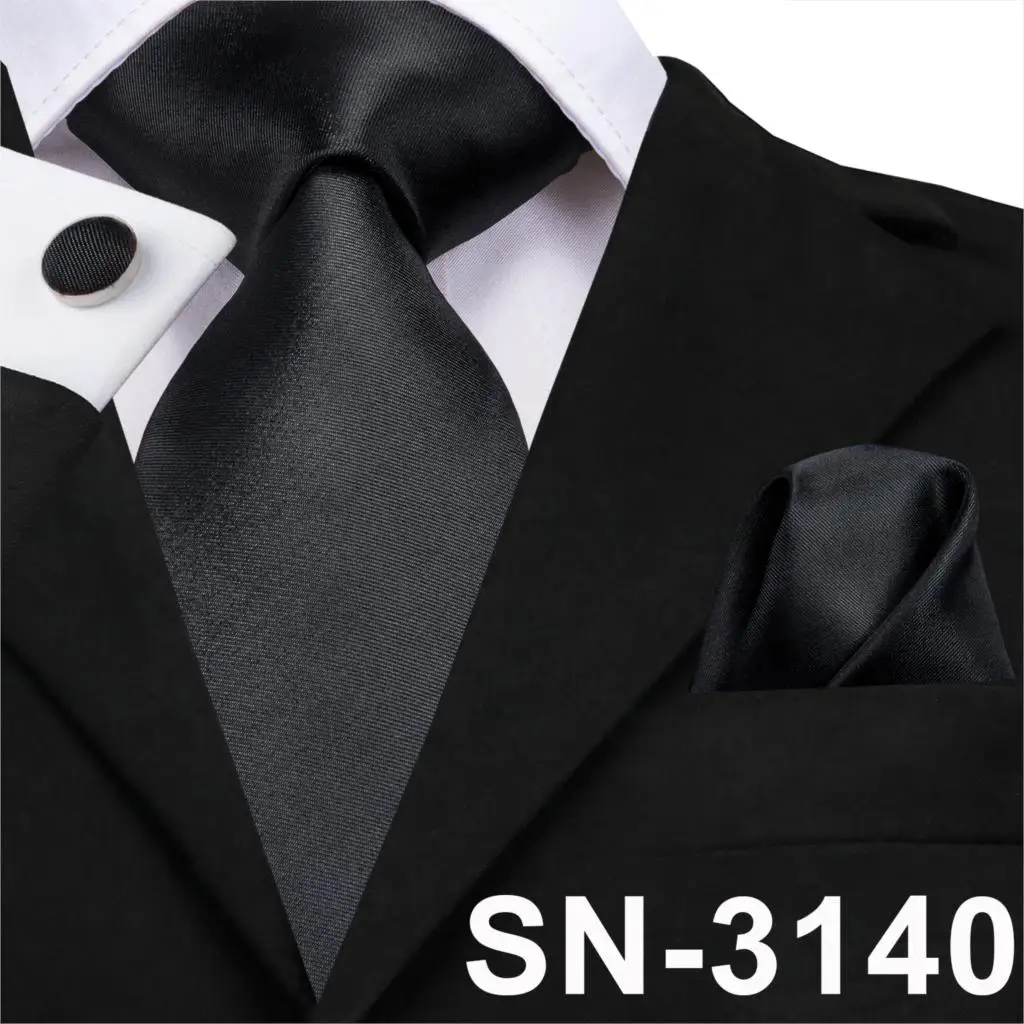SN-3142 Hi-Tie мужской галстук шелковый галстук золотой желтый плотные галстуки для мужчин Модный свадебный деловой ГАЛСТУК, носовой платок, запонки набор для мужчин - Цвет: SN-3140