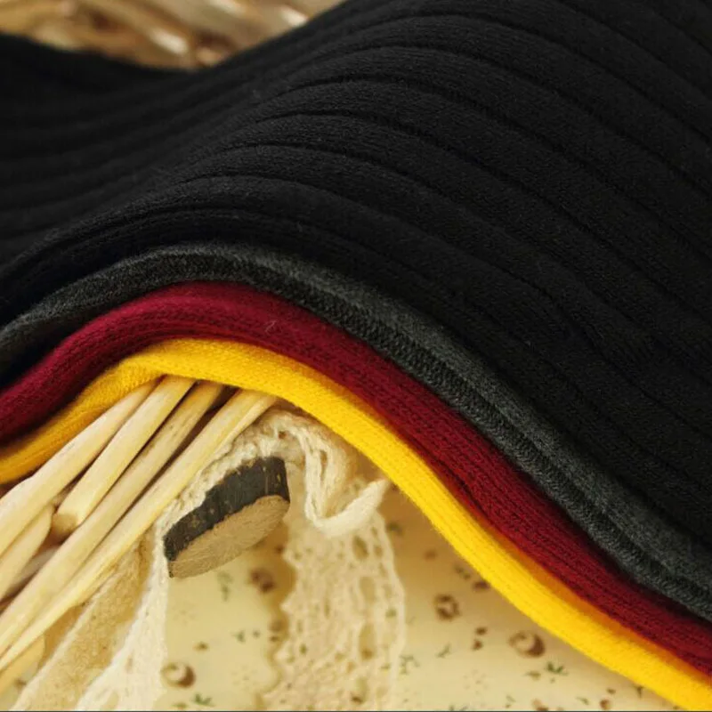 Носки до колен в полоску для девочек Детские однотонные высокие Хлопковые гольфы