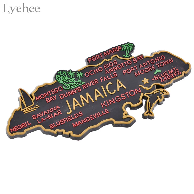 Магнит на холодильник Lychee LIfe 1 шт. наклейка с картой Ямайки украшение для дома