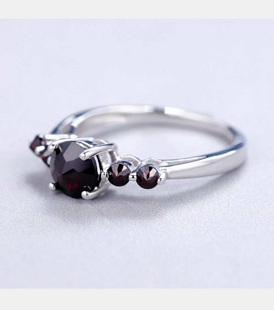 Gem's Ballet 1.43Ct Природный Черный гранат драгоценный камень кольцо для женщин Свадебные 925 пробы серебряные модные ювелирные изделия новые кольца