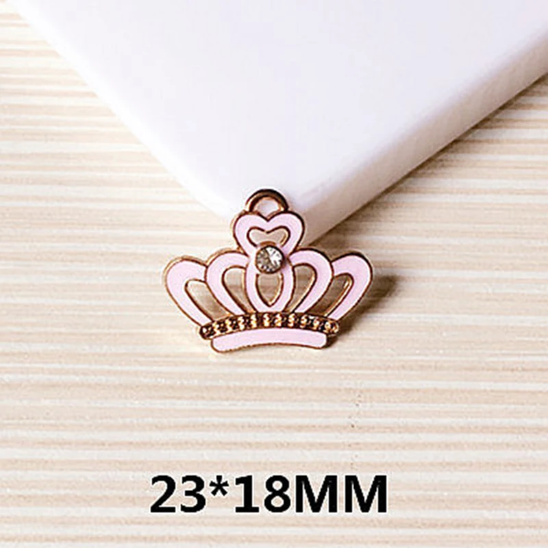 Капельное масло Корона металлическая Эмаль Шарм 10 шт со стразами ювелирные