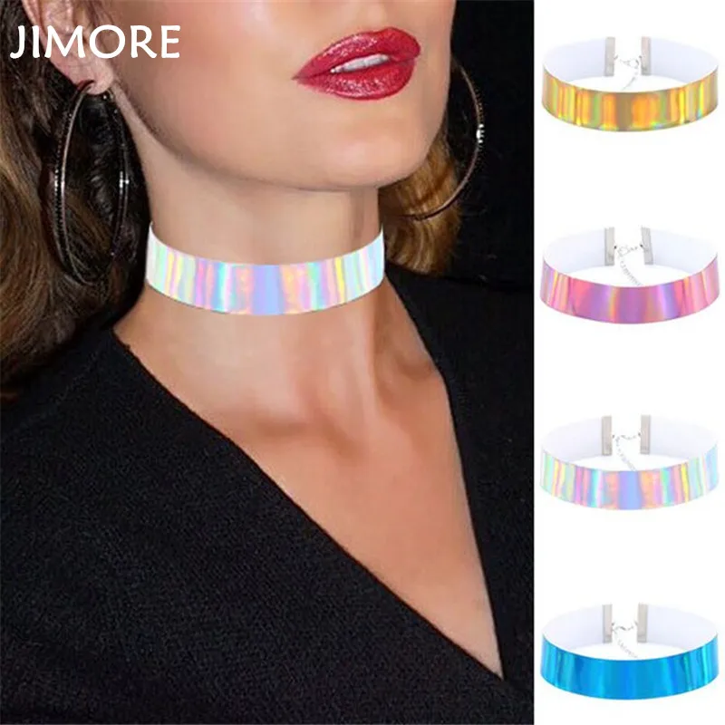 [JIMORE] Широкий Лазера Кожа Ожерелье для Партии 2017 Новое Заявление Bib Ювелирные